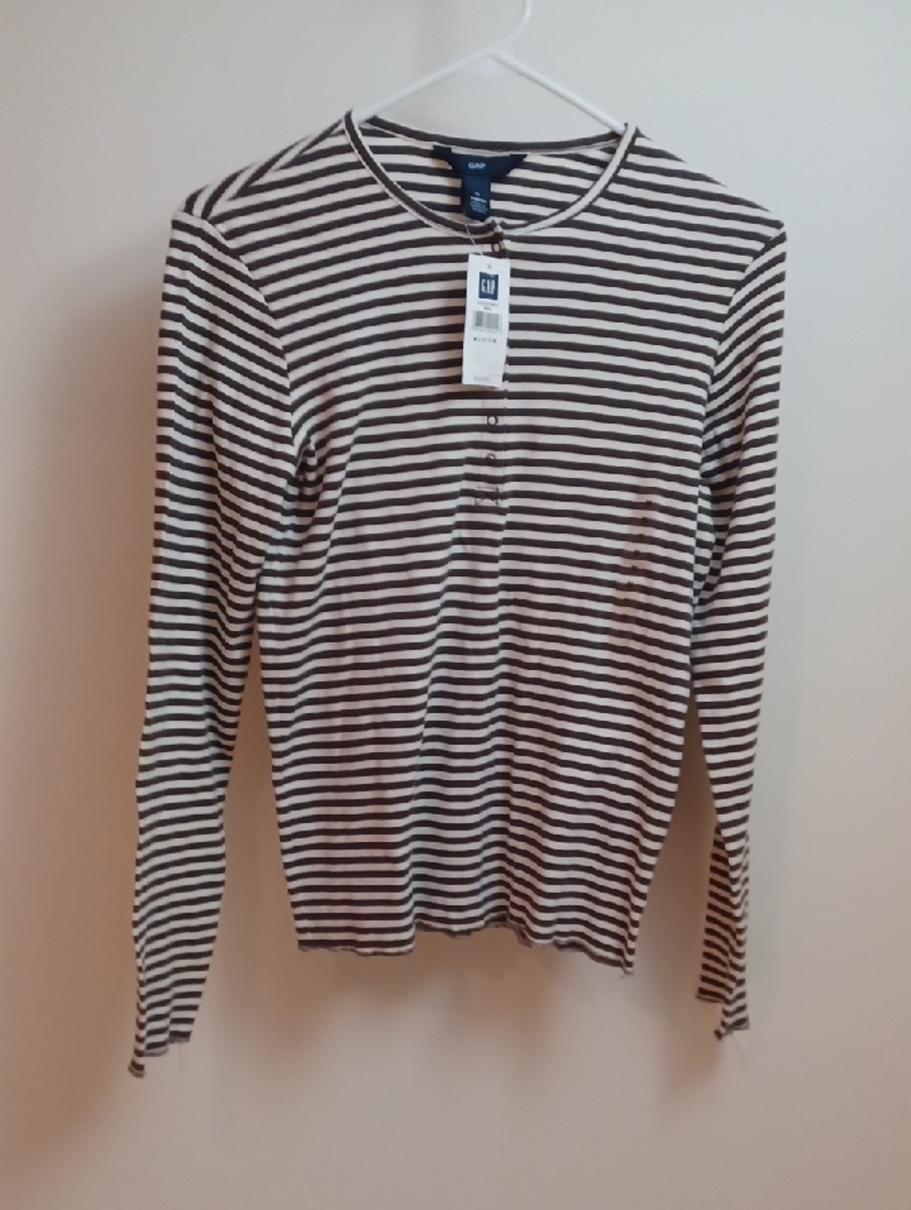 GAP Striped Henley Long Sleeve